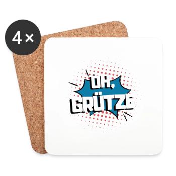 GRÜTZE - oh Grütze - Untersetzer (4er-Set) - Weiß - Vorne