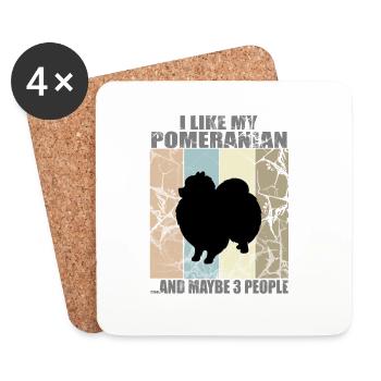 POMERANIAN - Coasters (set of 4) - white - Front