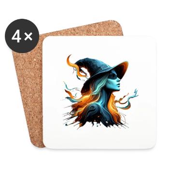 The Witch | female archetype - Coasters (set of 4) - white - Front