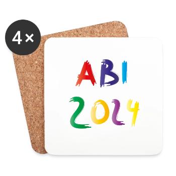 Abi 2024 - Untersetzer (4er-Set) - Weiß - Vorne