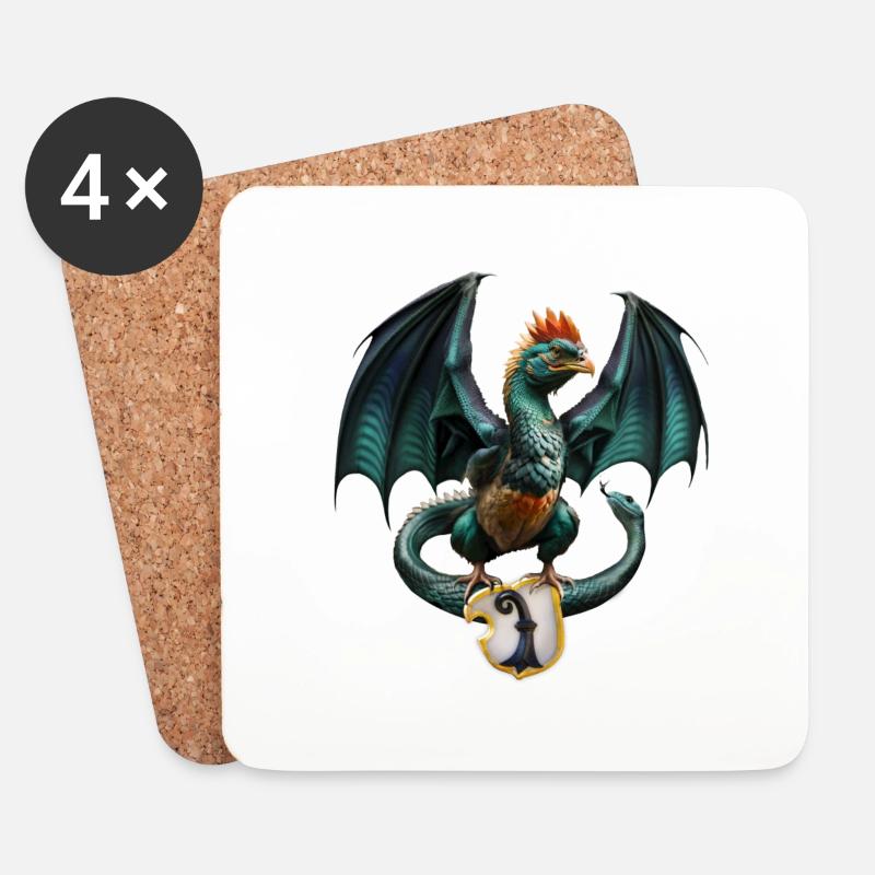 BASILISK BASEL CITY MONSTER - Untersetzer (4er-Set) - Weiß