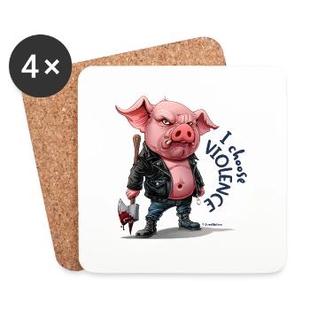 I choose VIOLENCE - Coasters (set of 4) - white - Front