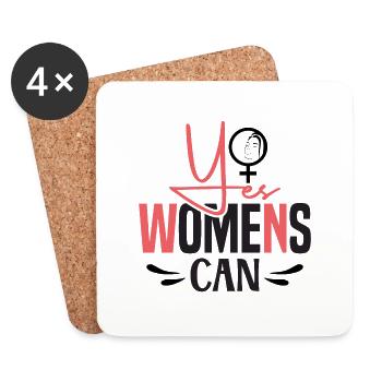 Ja, Frauen können - Untersetzer (4er-Set) - Weiß - Vorne