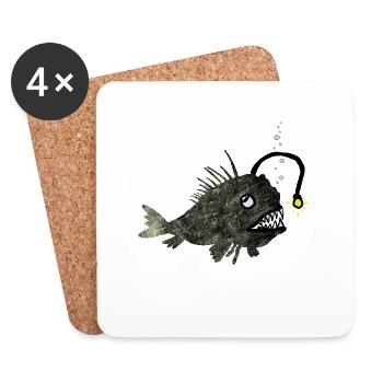 Anglerfisch - Untersetzer (4er-Set) - Weiß - Vorne