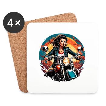 Motorcycle Logo/Bike/Two-Wheeler/Vehicle/Motors - Coasters (set of 4) - white - Front
