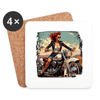 Motorcycle Logo/Bike/Two-Wheeler/Vehicle/Motors - Coasters (set of 4) - white - Front