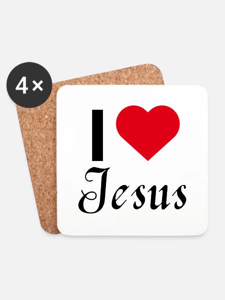 Christliches T-Shirt - Untersetzer (4er-Set) - Weiß