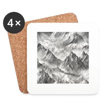 Berge - Untersetzer (4er-Set) - Weiß - Vorne