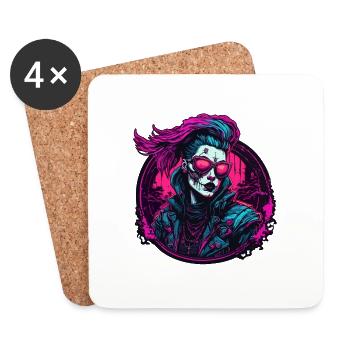 Gothic / Darkness / Mysticism / Shadow / Horror - Coasters (set of 4) - white - Front