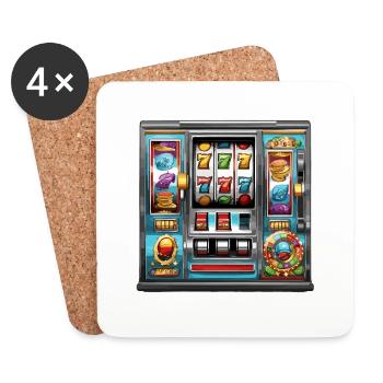 Slot Machine / One-Armed Bandit / Casino / Win - Coasters (set of 4) - white - Front
