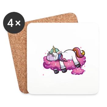 Né pour Sparkle Licorne de dessin animé - Dessous de verre (lot de 4) - blanc - Devant