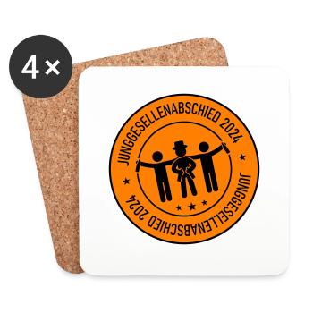 Bachelor Party 2024 - Coasters (set of 4) - white - Front