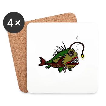 Anglerfisch - Untersetzer (4er-Set) - Weiß - Vorne