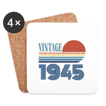 vintage 1945 - Dessous de verre (lot de 4) - blanc - Devant