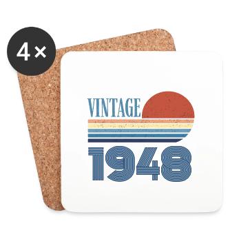 Jahrgang 1948 - Untersetzer (4er-Set) - Weiß - Vorne