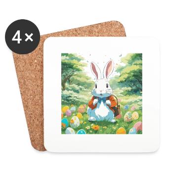 Easter Bunny / Easter / Eggs / Holidays / Easter - Coasters (set of 4) - white - Front