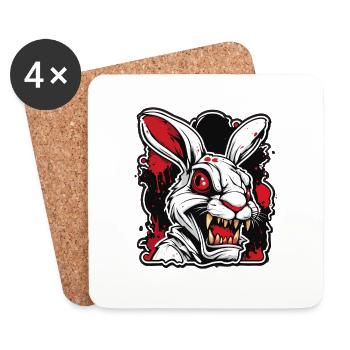 Osterhase / Ostern / Eier / Feiertage / Osterfest - Untersetzer (4er-Set) - Weiß - Vorne
