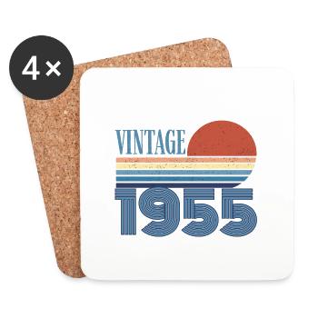 vintage 1955 - Dessous de verre (lot de 4) - blanc - Devant