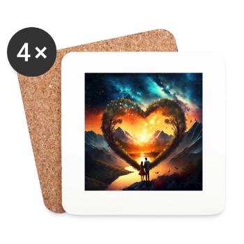 Firefly peace and love - Coasters (set of 4) - white - Front