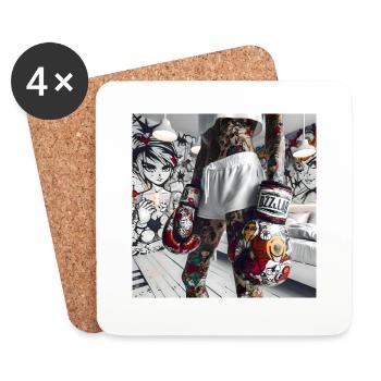 Pop Girls Comic Gloves - Untersetzer (4er-Set) - Weiß - Vorne
