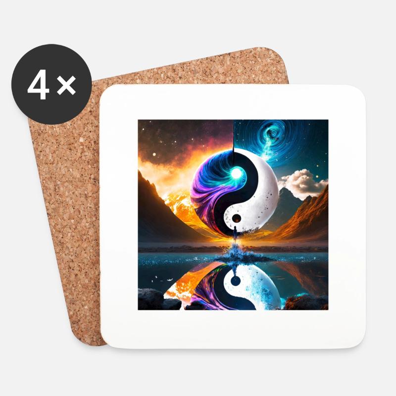 Glühwürmchen Person Ying Yang 1665 - Untersetzer (4er-Set) - Weiß