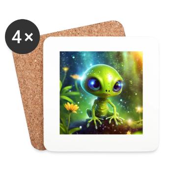 Firefly Cute Alien Character 57577 - Coasters (set of 4) - white - Front