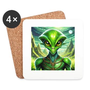 Firefly Lunar Green Alien Character - Coasters (set of 4) - white - Front