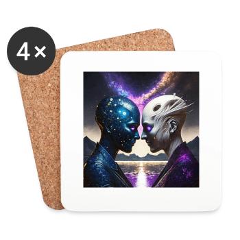 Firefly Person Ying Yang - Coasters (set of 4) - white - Front