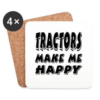 Traktor - Untersetzer (4er-Set) - Weiß - Vorne