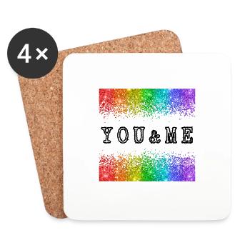 You and Me - Untersetzer (4er-Set) - Weiß - Vorne