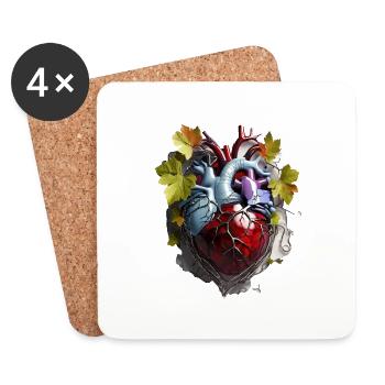 Grapes Heart - Coasters (set of 4) - white - Front