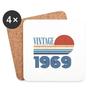 vintage 1969 - Dessous de verre (lot de 4) - blanc - Devant