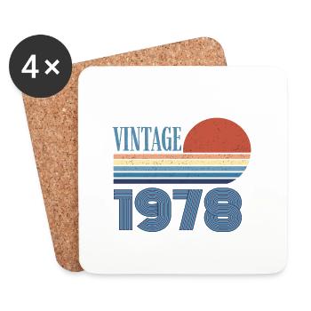 vintage 1978 - Dessous de verre (lot de 4) - blanc - Devant