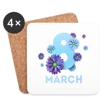 Women's Power March 8 GirlPower Female Feminism - Coasters (set of 4) - white - Front