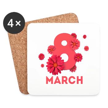 Women's Power March 8 GirlPower Female Feminism - Coasters (set of 4) - white - Front