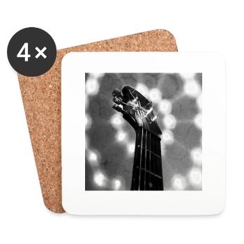 Guitar-Head (black&white) - Untersetzer (4er-Set) - Weiß - Vorne