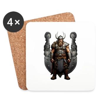 Viking Warrior Valhalla - Coasters (set of 4) - white - Front