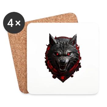 Teufels Wolf - Untersetzer (4er-Set) - Weiß - Vorne