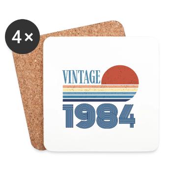 vintage 1984 - Dessous de verre (lot de 4) - blanc - Devant