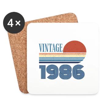 Jahrgang 1986 - Untersetzer (4er-Set) - Weiß - Vorne