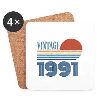 Vintage 1991 - Coasters (set of 4) - white - Front