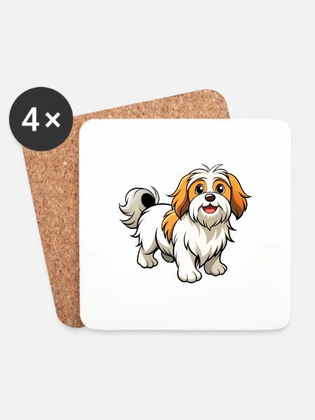 Zuversichtliche Lhasa Apso Parade - Untersetzer (4er-Set) - Weiß