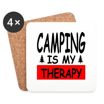 Camping - Untersetzer (4er-Set) - Weiß - Vorne