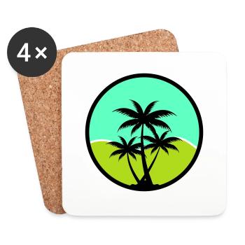 Palm trees - Coasters (set of 4) - white - Front