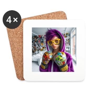 Cosplayer Boxing Pop 6 - Untersetzer (4er-Set) - Weiß - Vorne