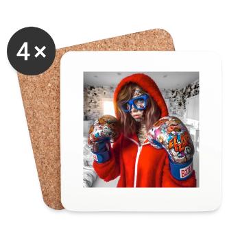 Cosplayer Boxing Pop 7 - Untersetzer (4er-Set) - Weiß - Vorne