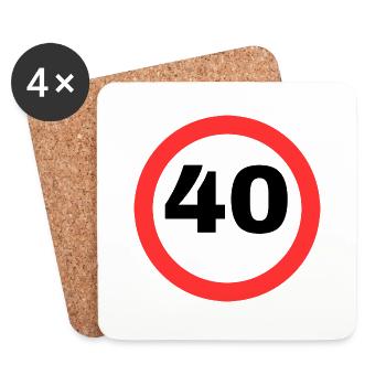 40 - Untersetzer (4er-Set) - Weiß - Vorne