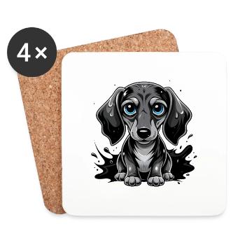 dachshund - Untersetzer (4er-Set) - Weiß - Vorne