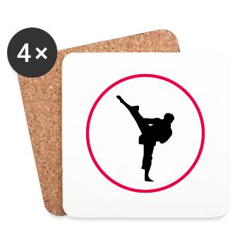 Logo de karaté - Dessous de verre (lot de 4) - blanc - Devant