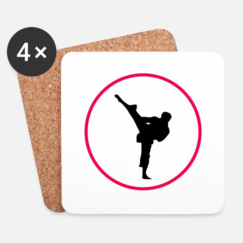karate logo - Untersetzer (4er-Set) - Weiß